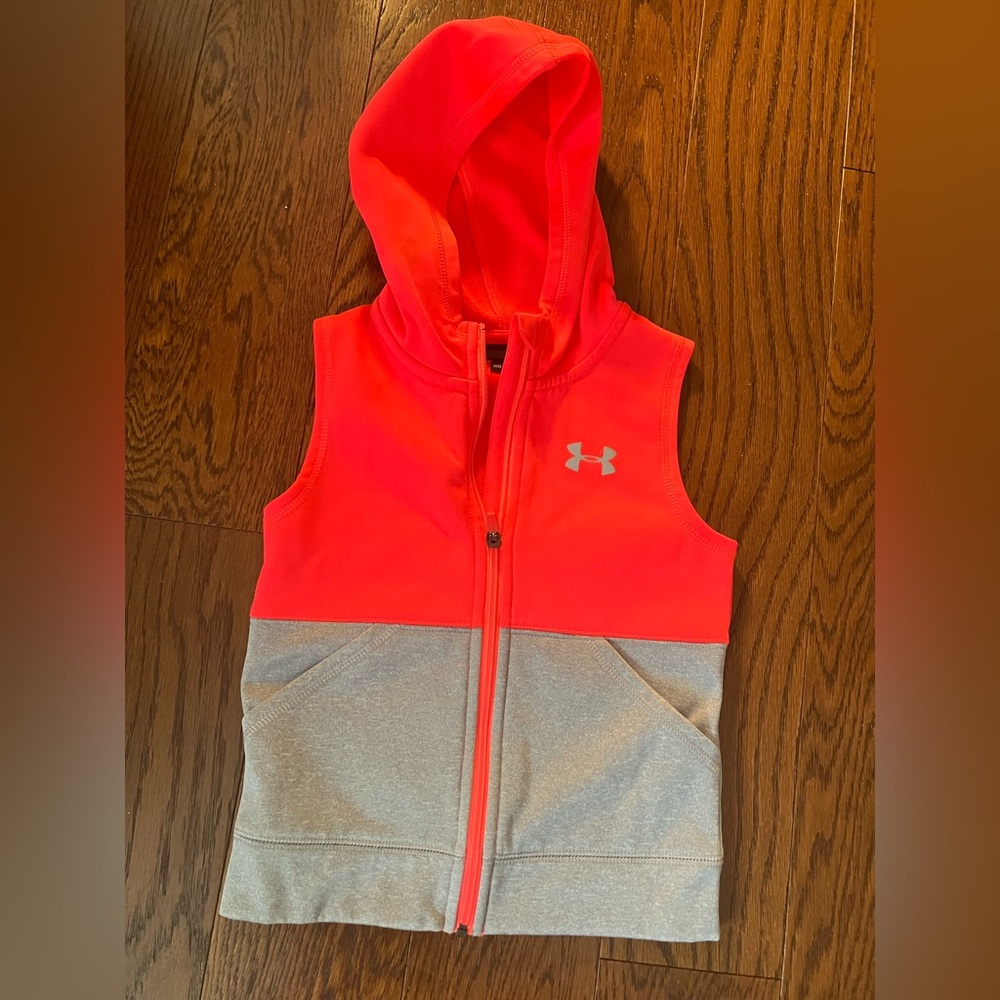 Under Armour Kids' Red and Gray Hoodie Vest